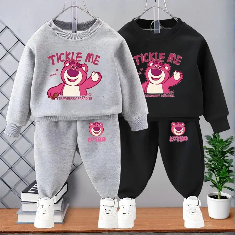 

Комплекты толстовок с длинными рукавами для девочек DISNEY, весенне-осенний детский пуловер и брюки, костюм из 2 предметов, детский повседневный спортивный костюм с мультяшным принтом