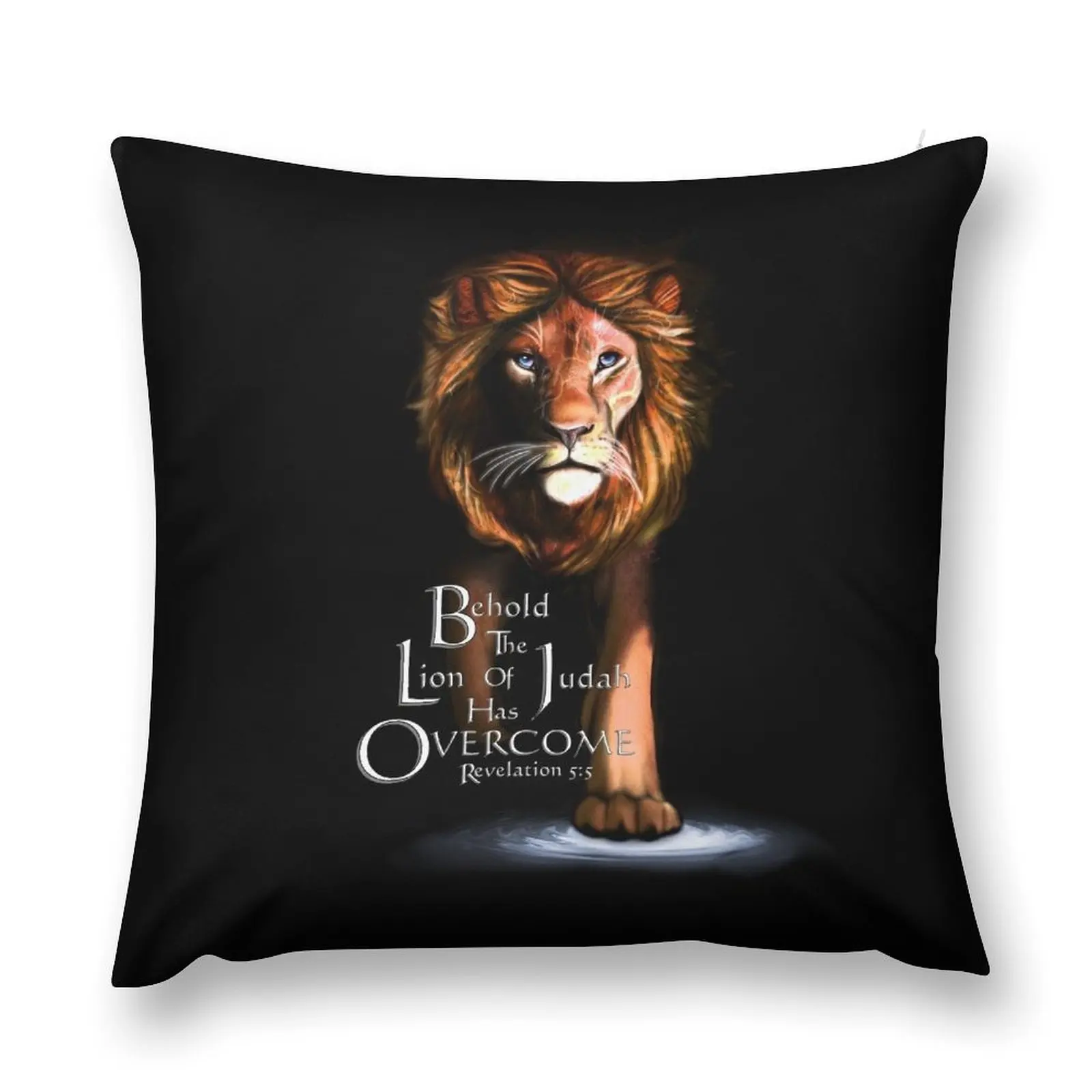 

Lion of Judah With Scripture (Amber) Throw Pillow Decorative Cushion Cover pillow