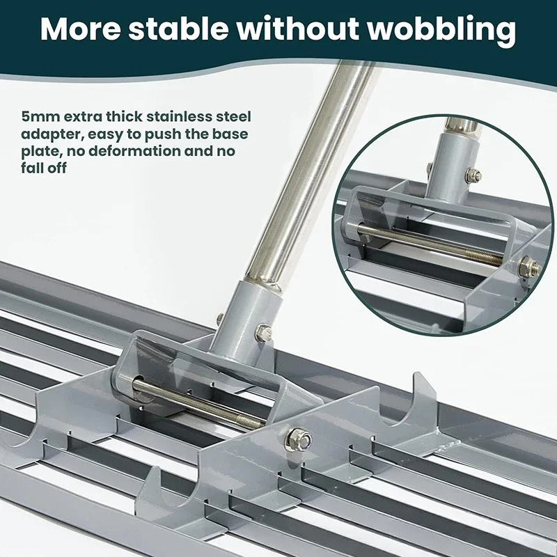 Stainless steel handle leveling rake