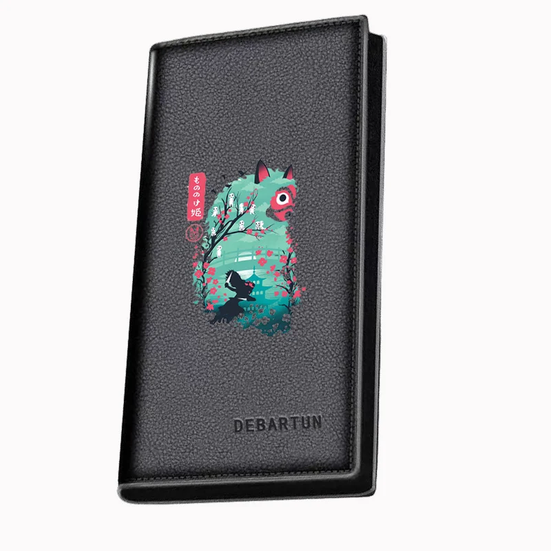 Princess Mononoke Sakura Forest Scene Men's Long Wallets Business Stylish Printing Design Casual Use Christmas Valentine's Fathe