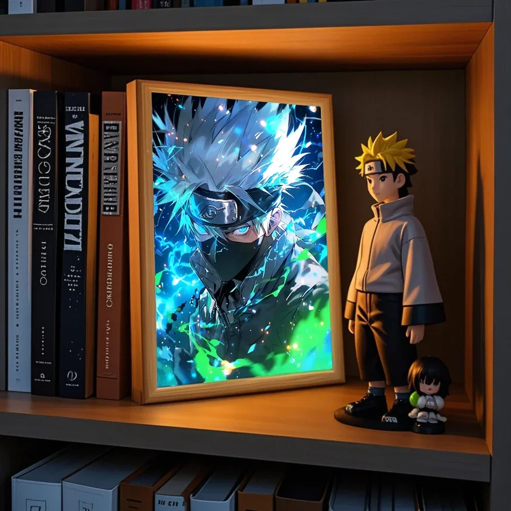 Anime Light Painting Photo Frame Naruto LED Night Light Naruto for Bedroom Decor Wall Art Send Moonlight Birthday Gifts for boy