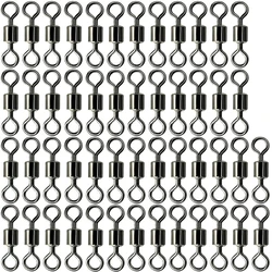 50PCS Winter Ice Fishing Barrel Bearing Rolling Copper Swivel Lure Hook Connector Sea Fishing Tackle Supplies Accessories Pesca