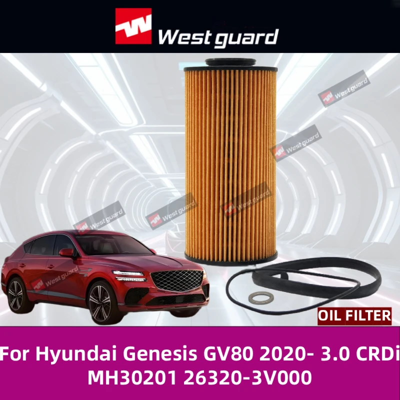 For Hyundai Genesis GV80 2020- 3.0 CRDi WESTGUARD Oil Filter MH30201 26320-3V000 0986AF0370