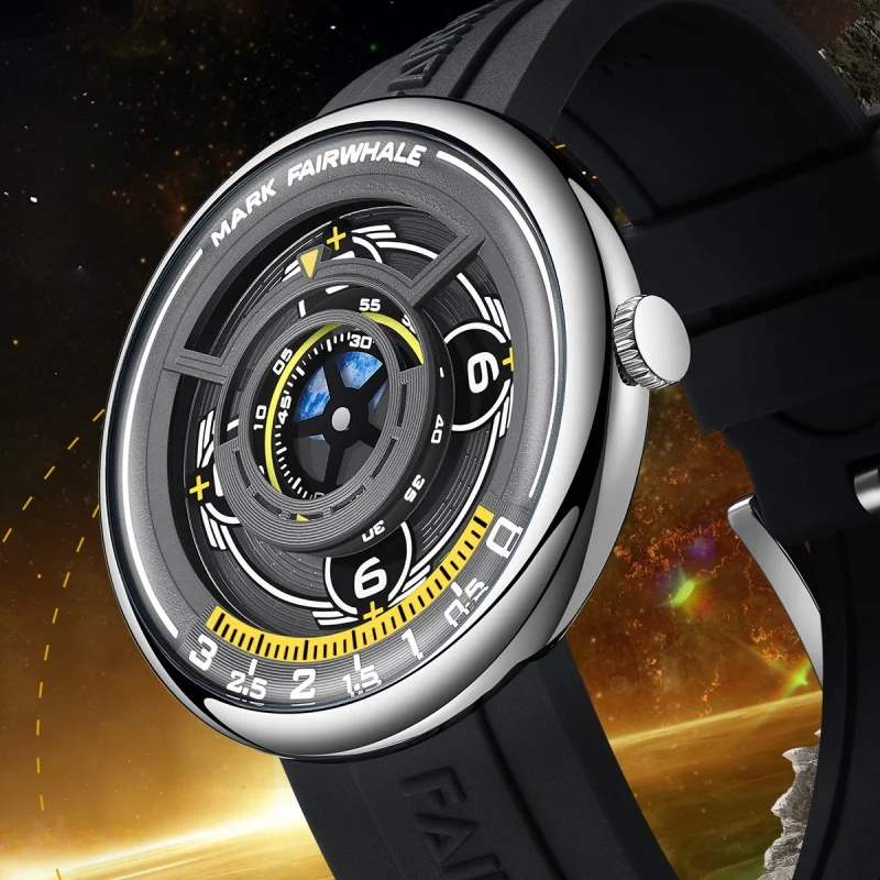 Mark Fairwhale 5990 Trendy Casual Earth 3D Relojes Hombre Fashionable Luminous Wristwatch Sports Quartz Watches for Men Gift