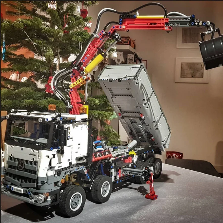Technisches 42043 Arocs 3245 motorisiertes Hochleistungs-LKW-Modell, Bausteinsteine, zusammengebautes DIY-Spielzeug, Geburtstagsgeschenke für Jungen und Erwachsene
