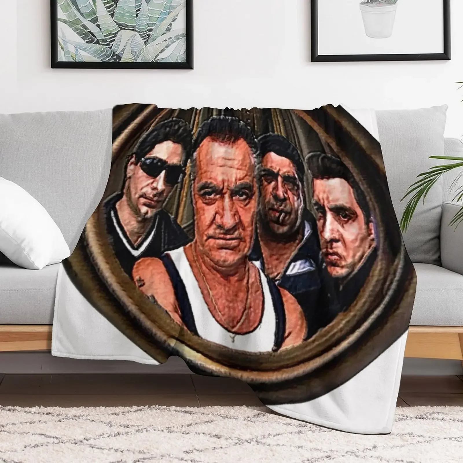 The Sopranos- Through the spyhole- Portrait print Throw Blanket Warm Cozy Throw Blanket for Living Room Couch
