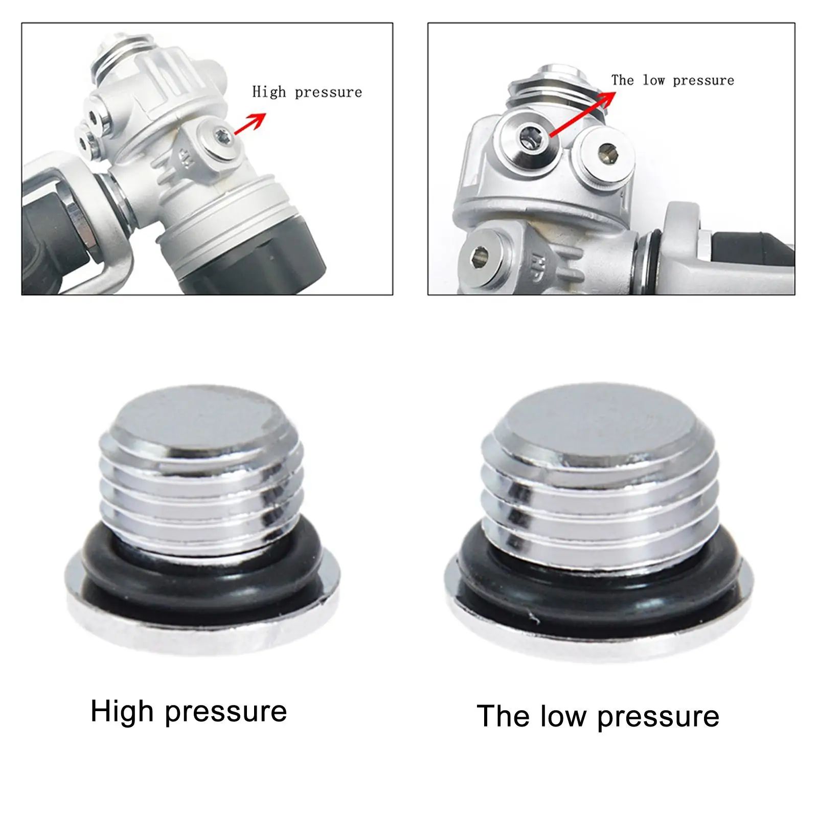 

Diving Low Pressure Regulator Port Plug Copper Rubber Leakproof Accessory for Scuba Diving Regulator Bags