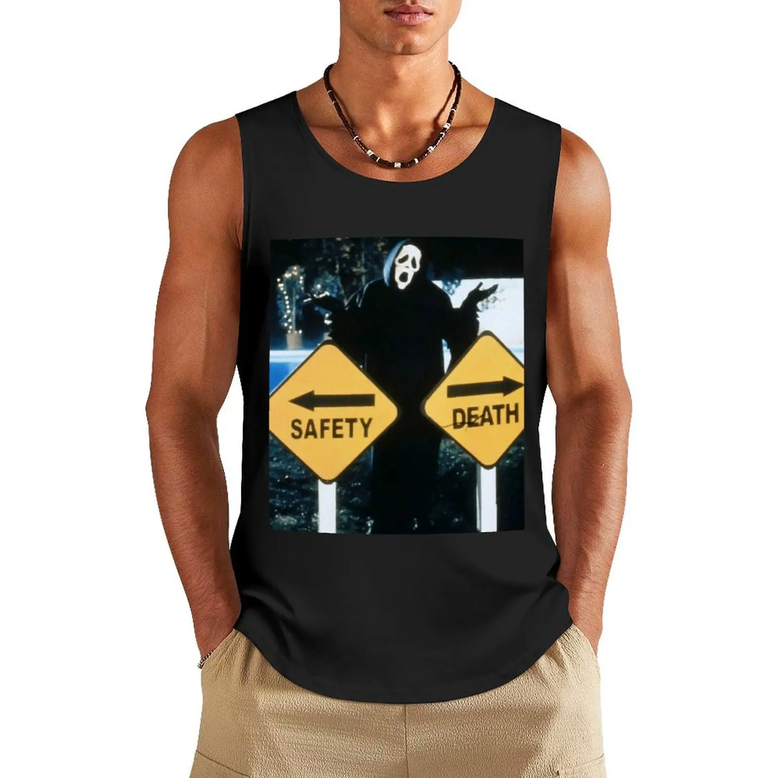 safety or death Tank Top Men's summer t-shirt vest for men gym t-shirts man sleeveless man shirts