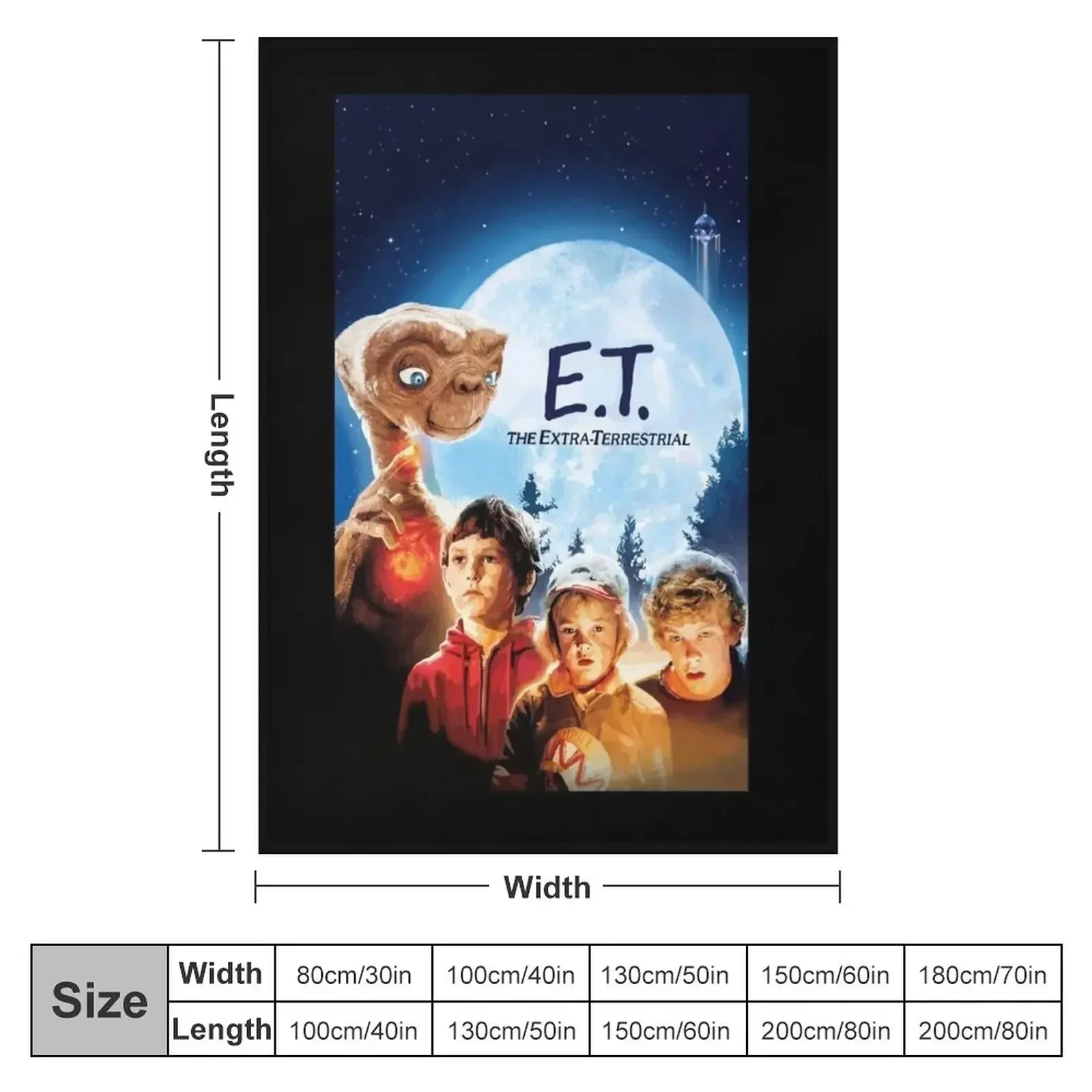 E.T. The Extra- Terrestrial Digital Illustration Throw Blanket Warm Moving Sleeping Bag Blankets