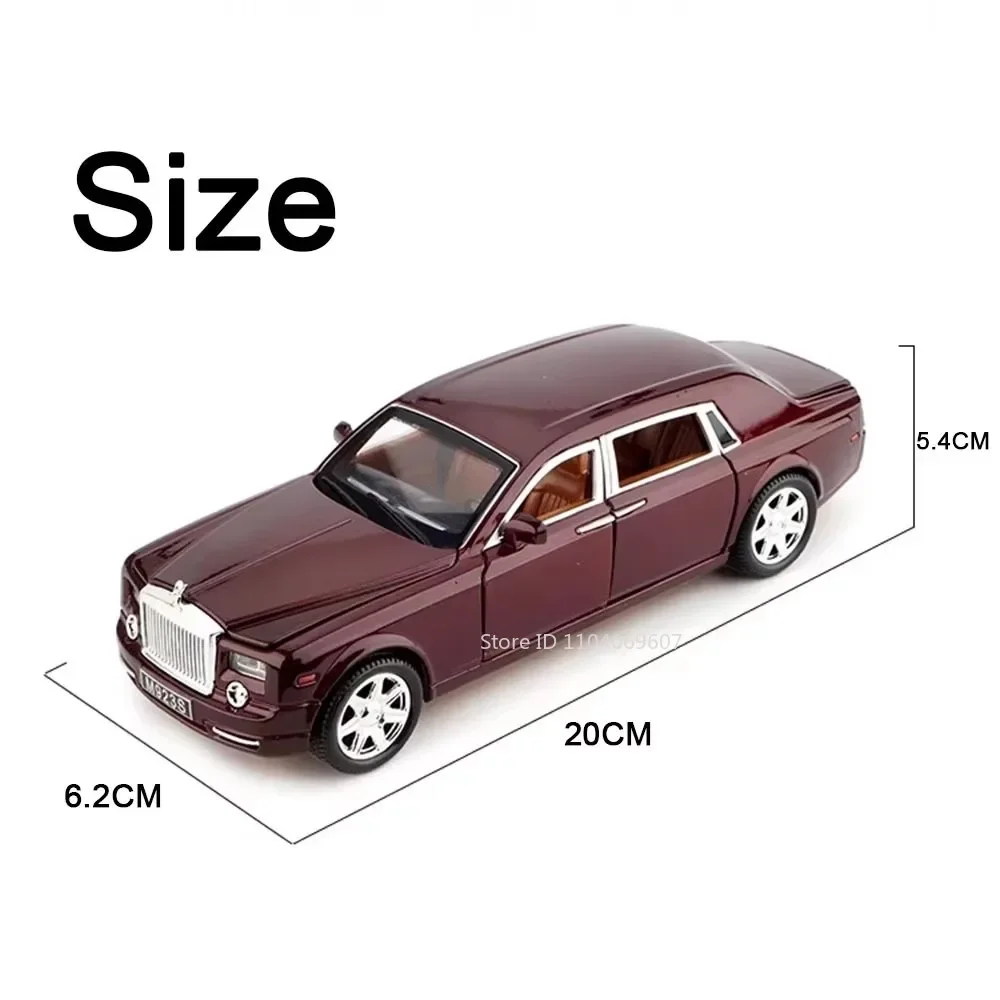 1:24 Rolls Royce Phantom Model Speelgoed Auto Legering Diecast Simulatie Geluid Licht Trek Collectie Speelgoed Voertuig Voor Kinderen Geschenken
