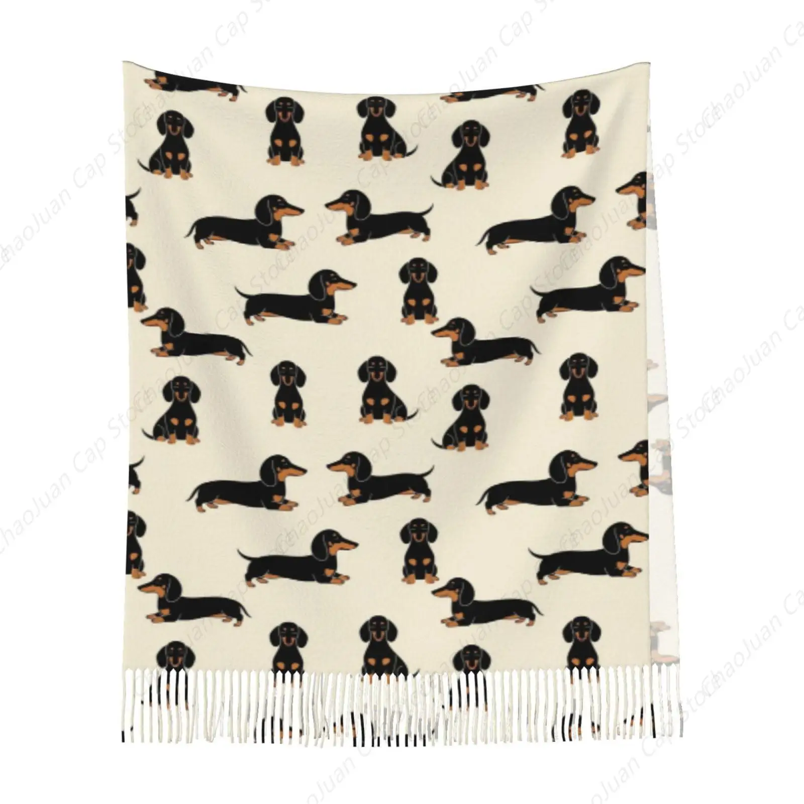 وشاح كارتون دشهند وينر للكلاب الأليفة وشاح شتوي دافئ وشاح كبير الحجم للنساء والفتيات، وشاح كشمير خفيف الوزن