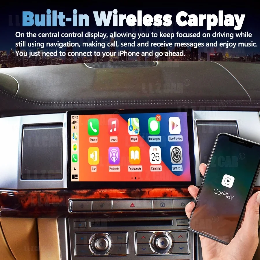Car Multimedia Video Palyer For Jaguar XF 2009-2015 GPS Navigation BT 8inch Android 13 256GB Car Radio HU DSP CarplayQLED Screen