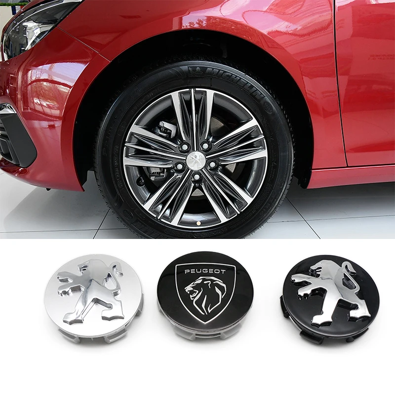 60mm 4 PCS Car Wheel Center Caps badge hubcap sticker  For Peugeot 206 307 308 3008 207 208 SW 407 508 2008 5008 107 106 205