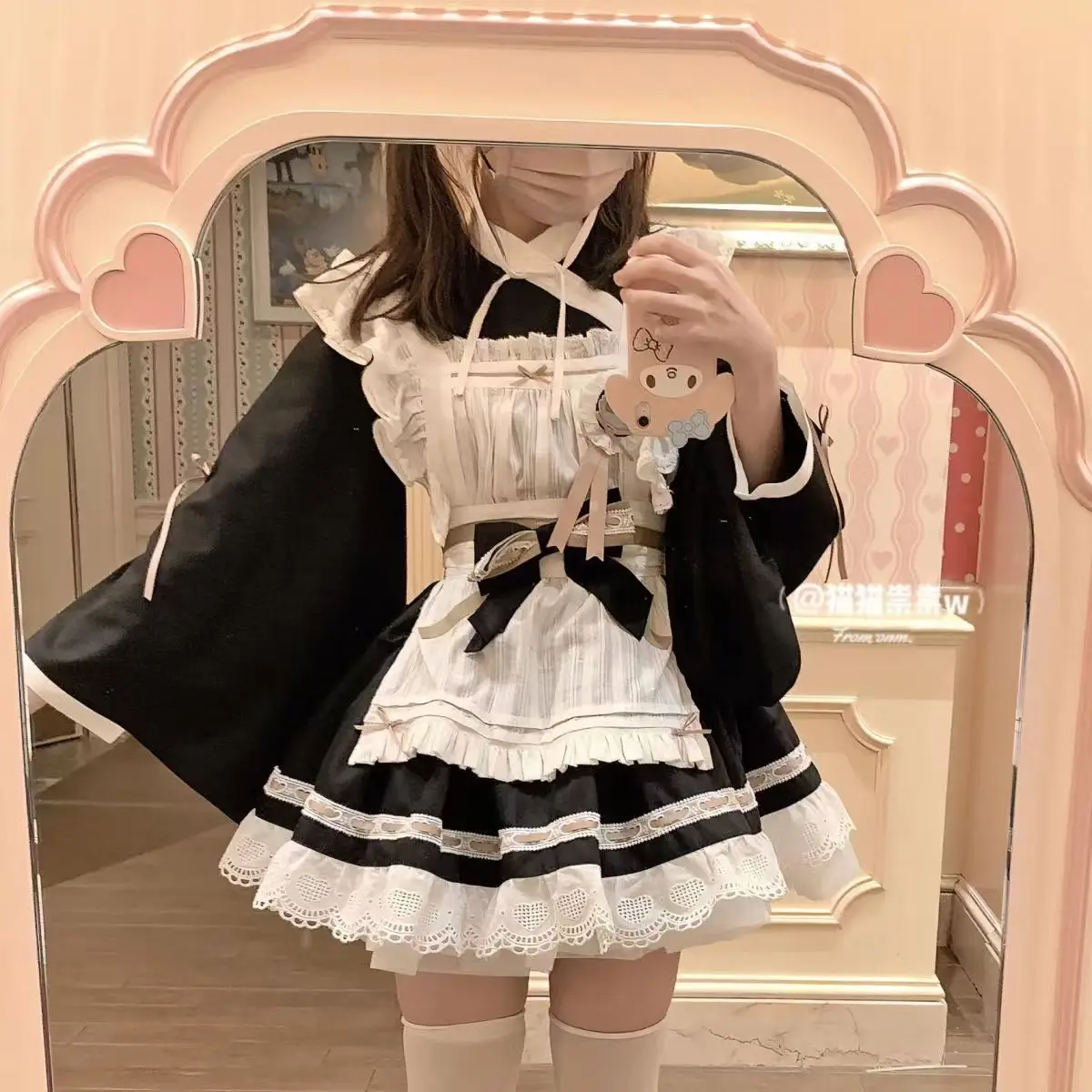 القوطية Y2k هالوين تأثيري معاطف أنثى أنيمي الحلويات لوليتا حفلة فساتين صغيرة اليابانية Kawaii لوليتا فستان خادمة مجموعة النساء #3