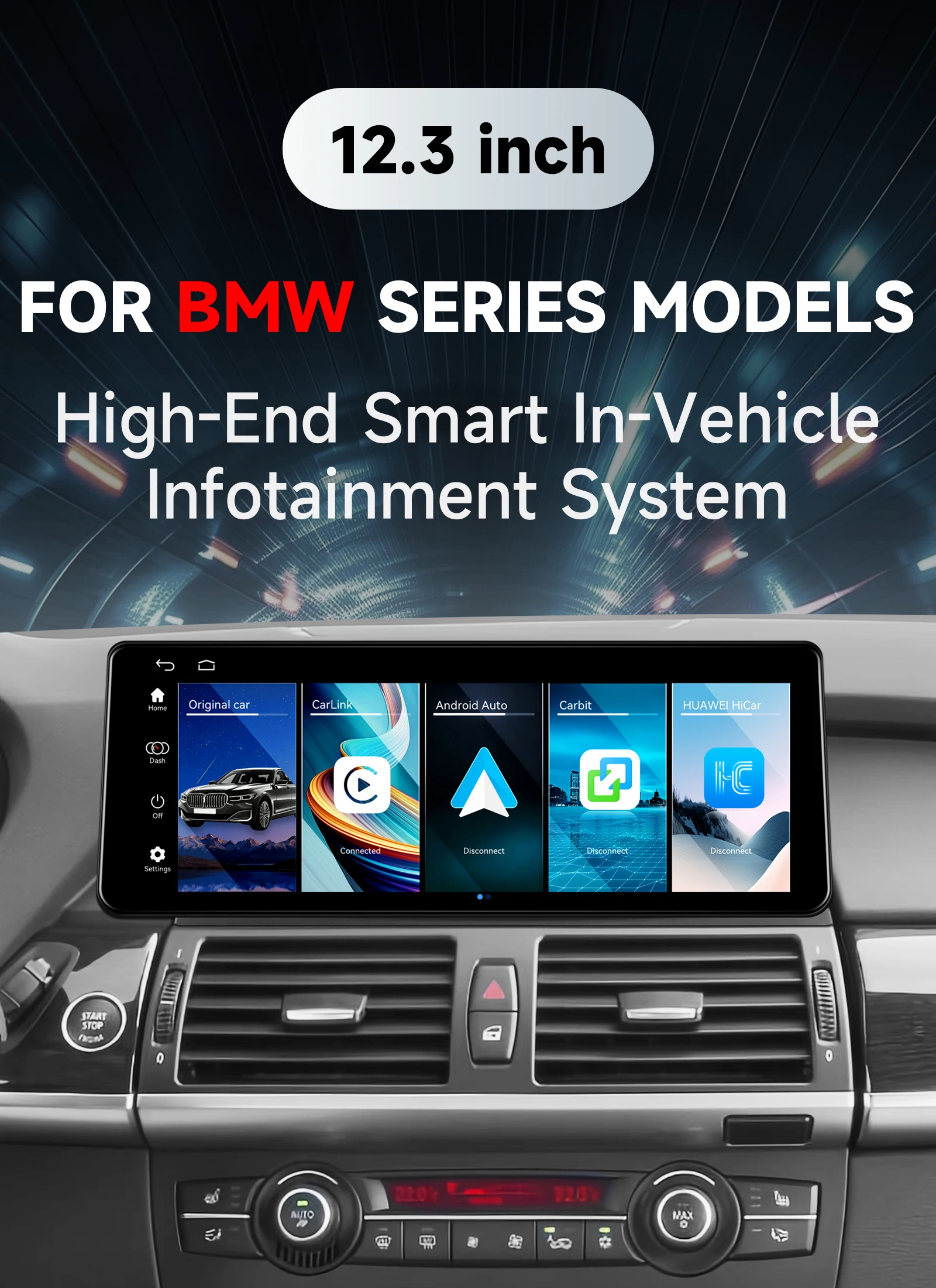 Autoradio GPS für BMW X5 X6 E70 E71 2007-2013 CCC CIC Auto-Multimedia-Stereoanlage Kabelloses CarPlay Android Auto 1920*720 Display 4G ROM