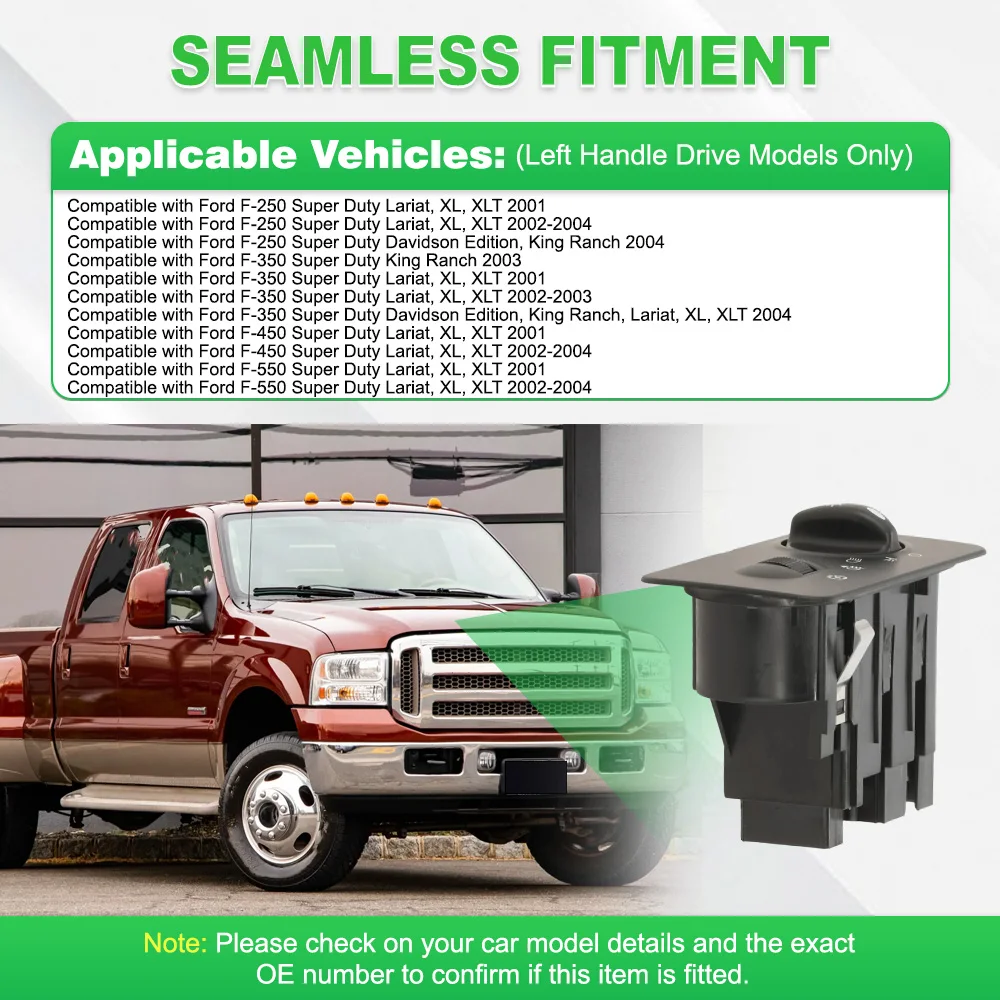 

Автомобильные фары, противотуманные фары, переключатель лампы для Ford F-250 F-350 F-450 F-550 Super Duty 1C3Z11654BAA, 1802-304730 1C3Z11654AAB