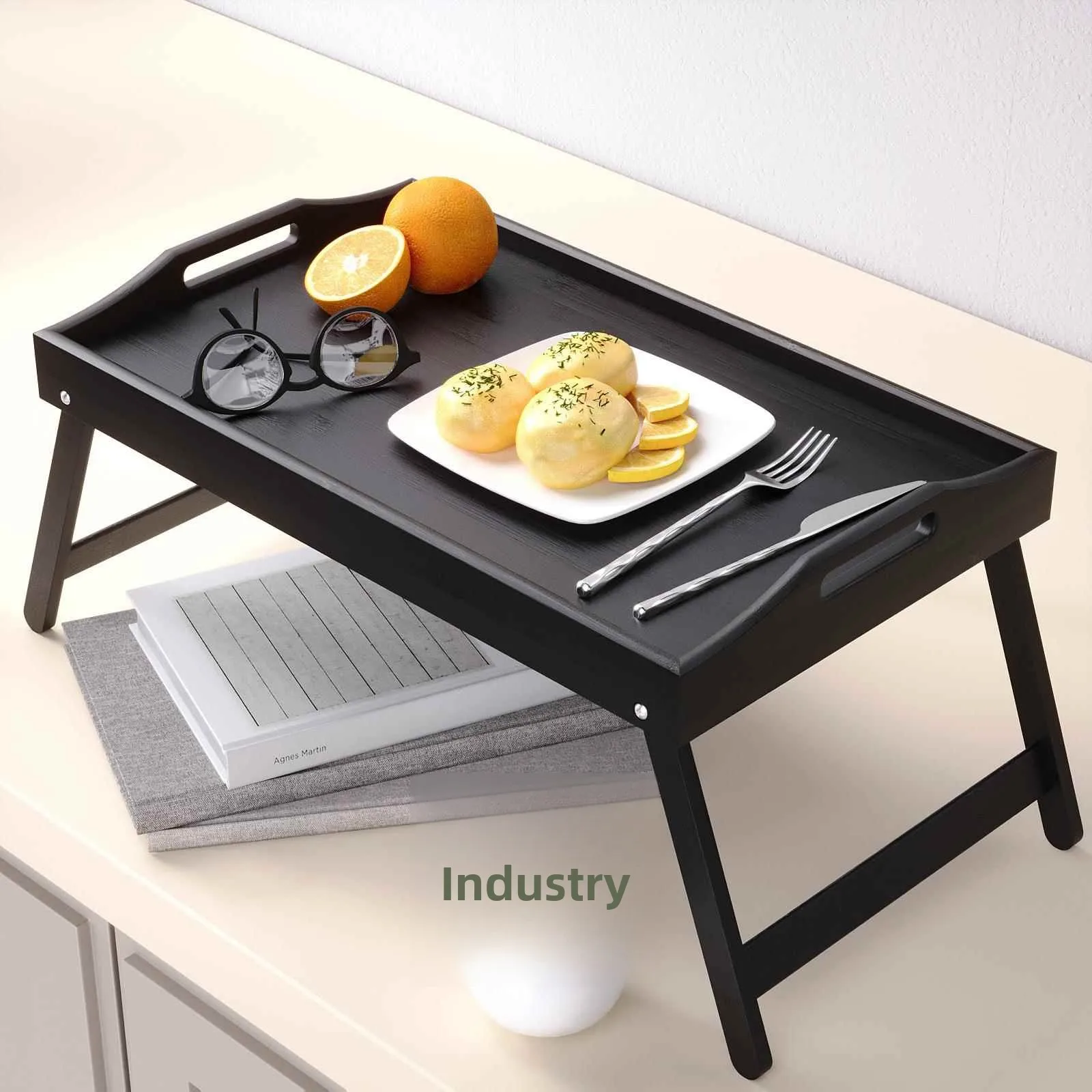 

Multi-Functional Bamboo Wooden Tray Bedroom Computer Simplex Wood Table Home Use Dining Utensils American Style