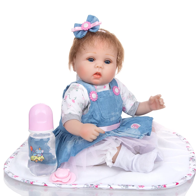 

42cm Bebe Reborn Princess Cute Baby Touch Soft Handmade Baby with Rooted Hair Vinyl Painted Doll Chirldren Gift