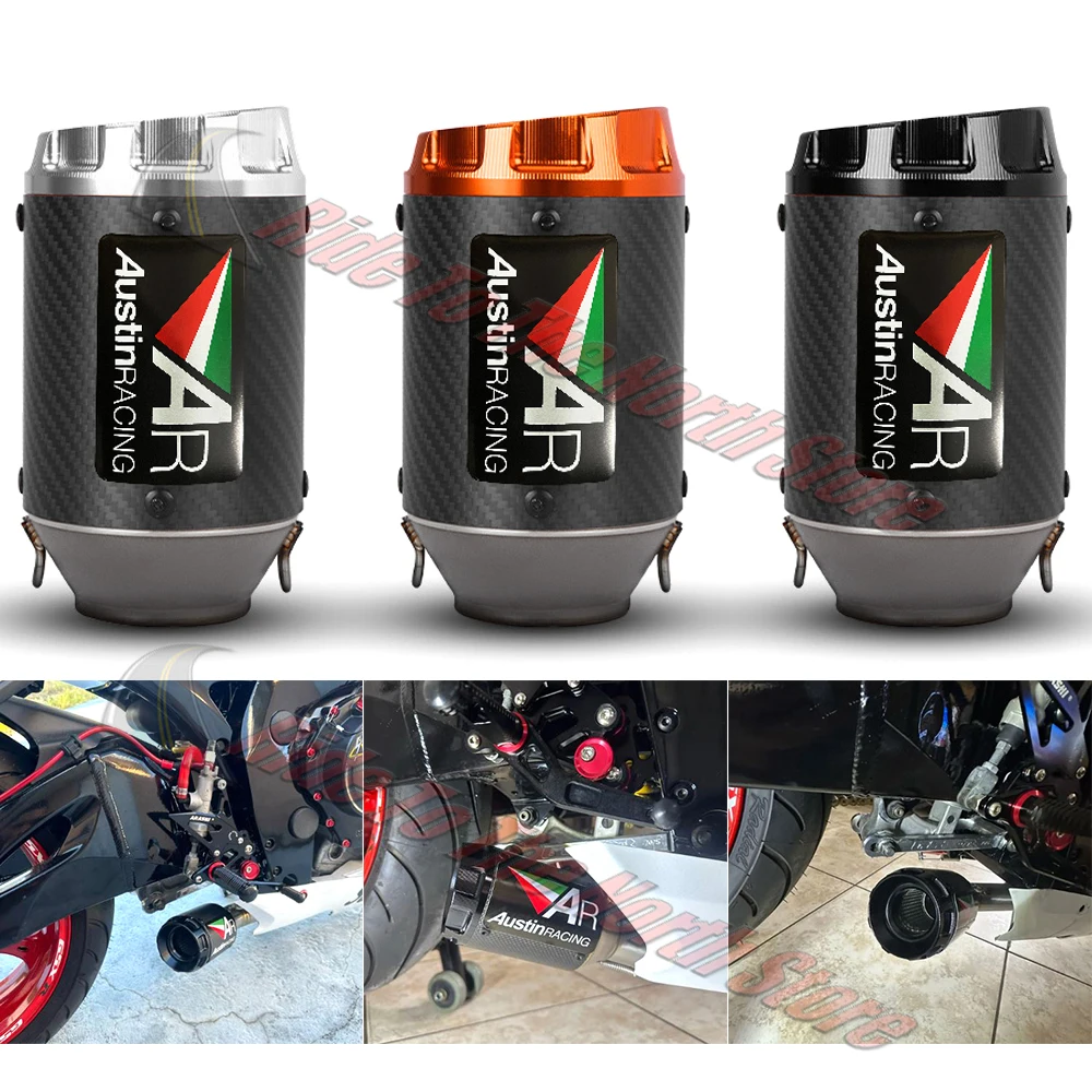

ID 51mm austinracing Exhaust Tube Escape Carbon Fiber AR Muffler ＆ DB Killer Universal Motocycle Silencer Tail Pipe High Quality