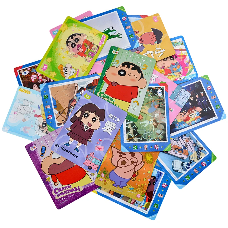 18 Packs Per Box 90Pcs Kayou Card Cartoon Crayon Shin-chan Anime Collection Gift Crayon Children Toys Cute Comical Original Box