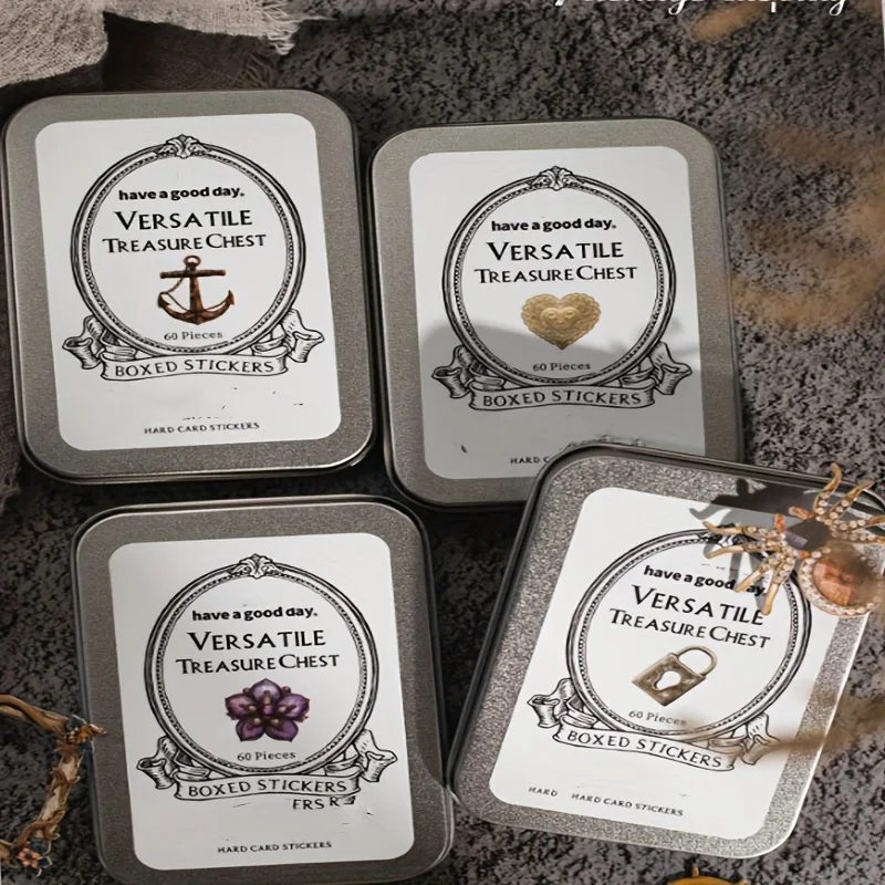 Retro Themed Hard Card Decorative stickers in Iron Boxes, Accessories, Ornaments, Small Items, DIY Nautical Themed Jewelry Accou
