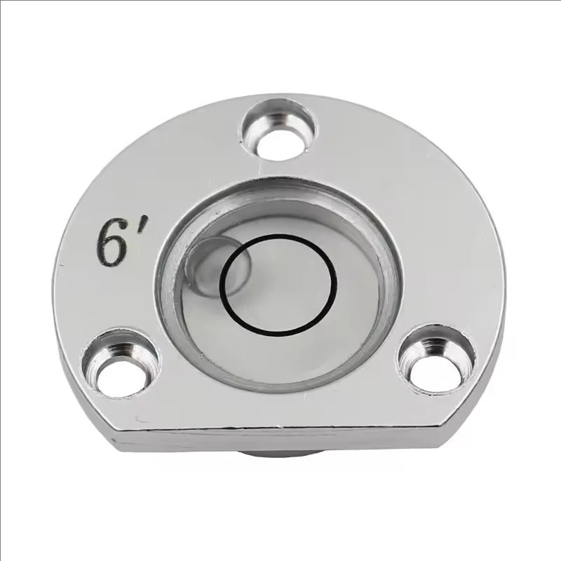 1PCS Size 28.5*8mm Alloy Metal Semicircle Spirit Level Bubble Liquid Bead Indicator for Total Station with Mounting Holes