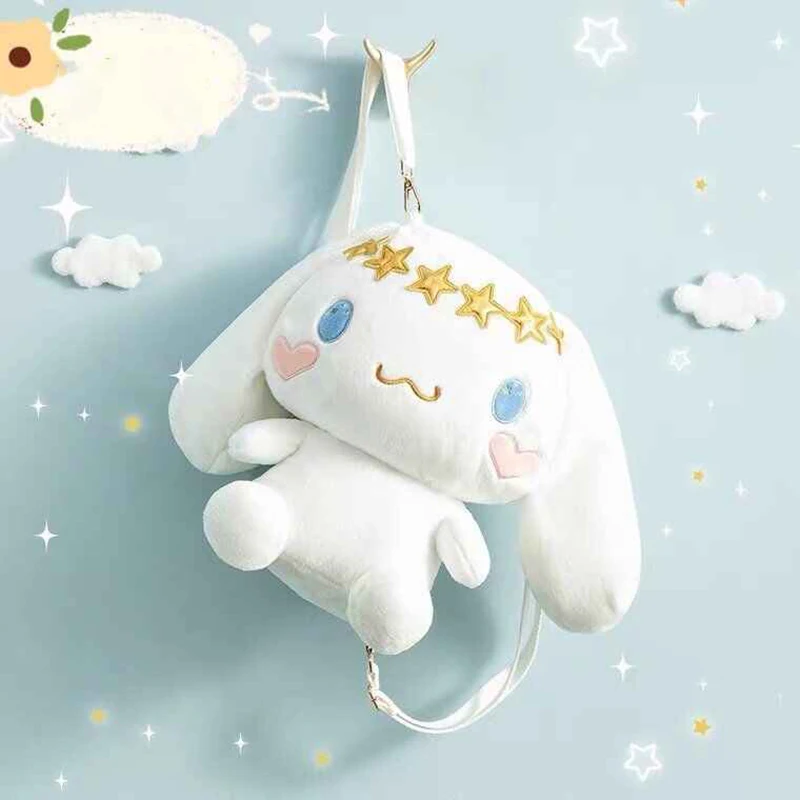 33cm 산리오 Plush Backpacks Stars Cinnamoroll Pink Melody Cute Girl Decortoy Doll Kawaii Sanrio Plush Shoulder Bag Backpack 2022