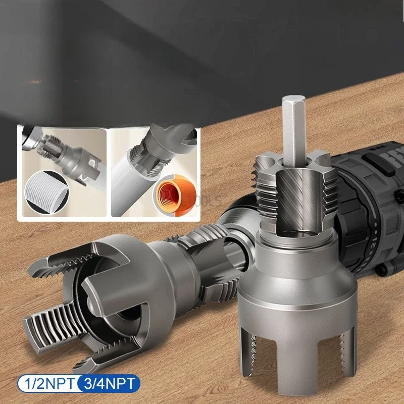 1/2 3/4 NPT Pipe Threading Tool American Standard PPR Pipe Internal External Thread Tapping Die Set Electric Drill Pipe Tap Die