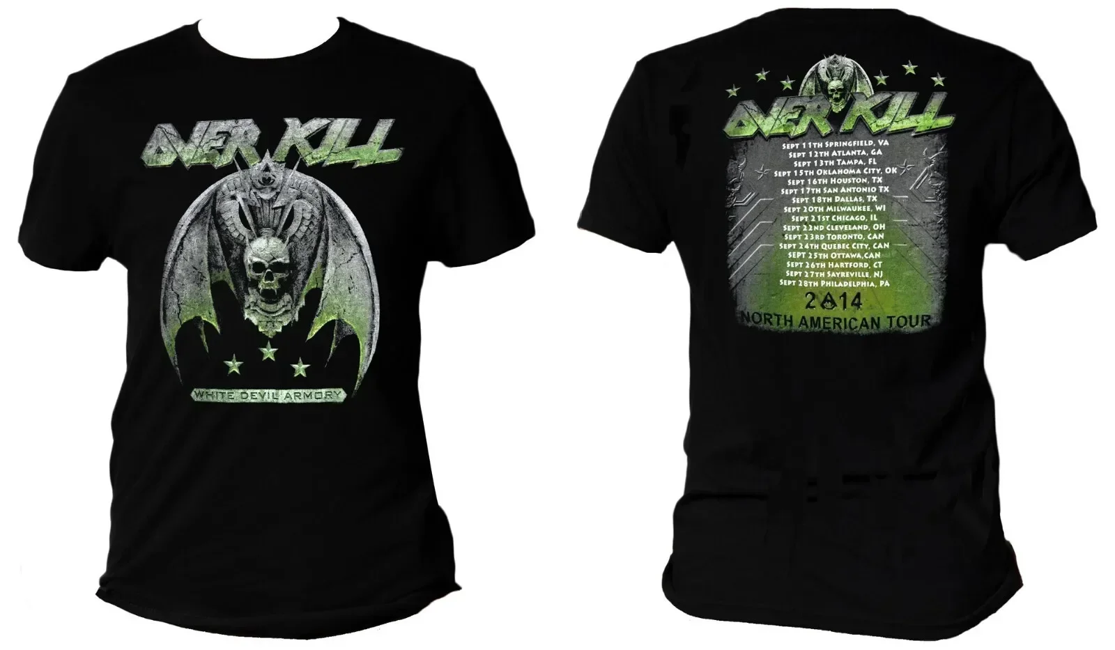 OVERKILL cd cvr WHITE DEVIL ARMORY Official SHIRT LAST SM New 2sided feel fire