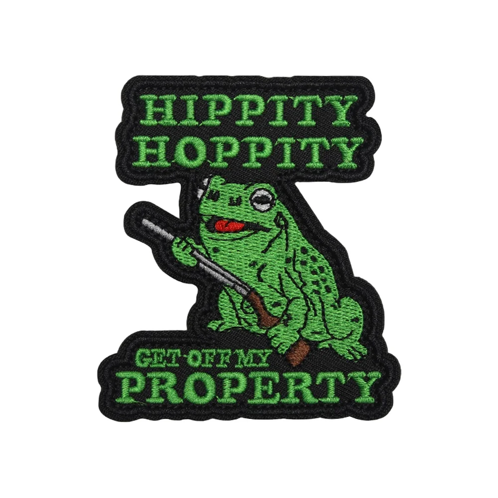Hippity Hoppity Quote Meme Fun  Patch Tactical Morale Sticker Embroidered Badge Hook Loop Fastener DIY Cap Jeans Backpack