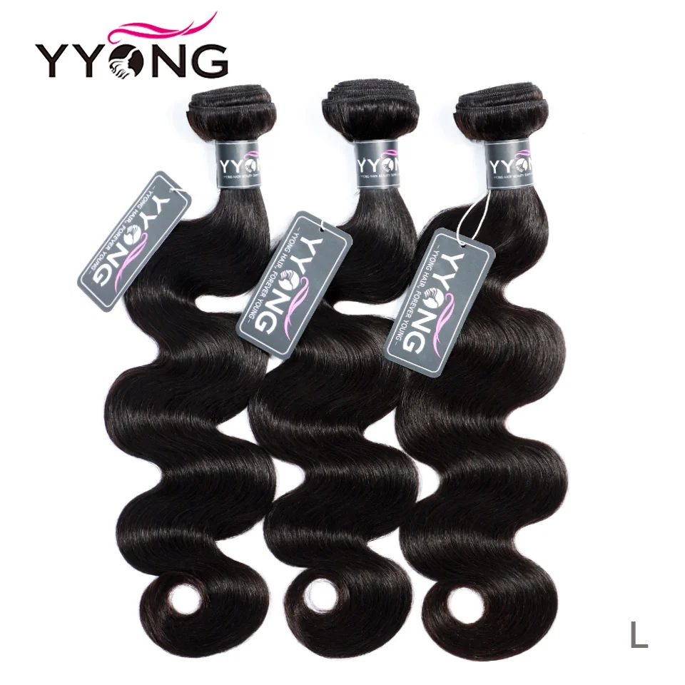 Yyong Body Wave Bundles 1/3/4 Bundles Brazilian Human Hair Weave Bundles 8-32 Inches Remy Human Hair Extensions