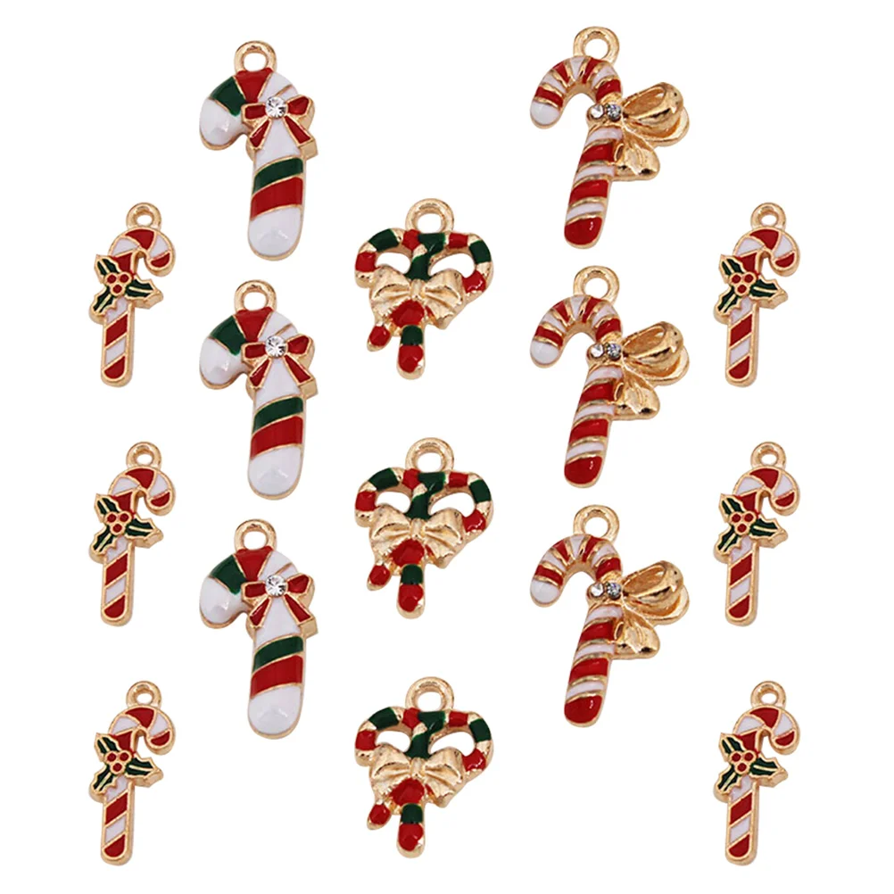

50 pcs Cane Accessories Alloy Pendant Christmas Tree naments Hanging Decorations for Home Festive Atmosphere Realistic
