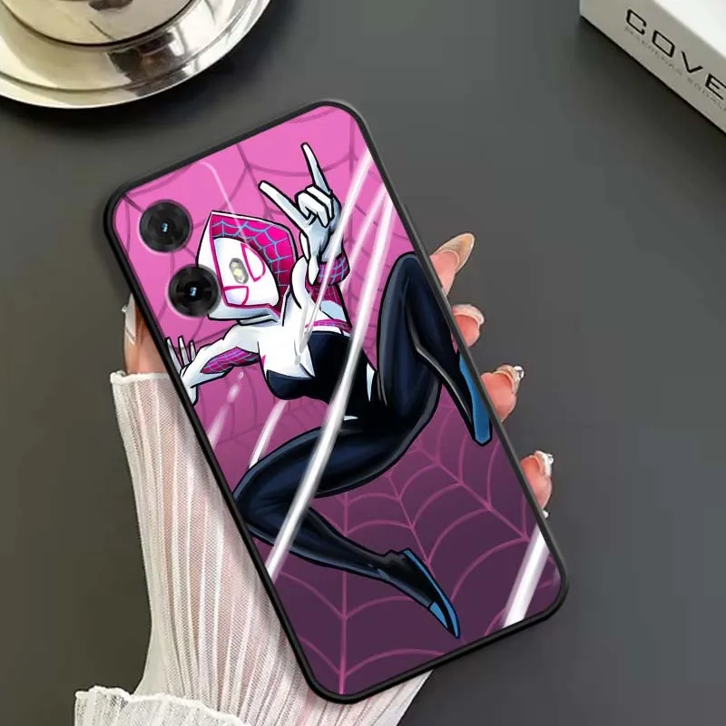 G-Gwens أنيمي لطيف لموتورولا G85 حافة 50 G24 G35 G14 G04 40 G72 G34 G G54 G13 G32 5G غطاء الهاتف الأسود