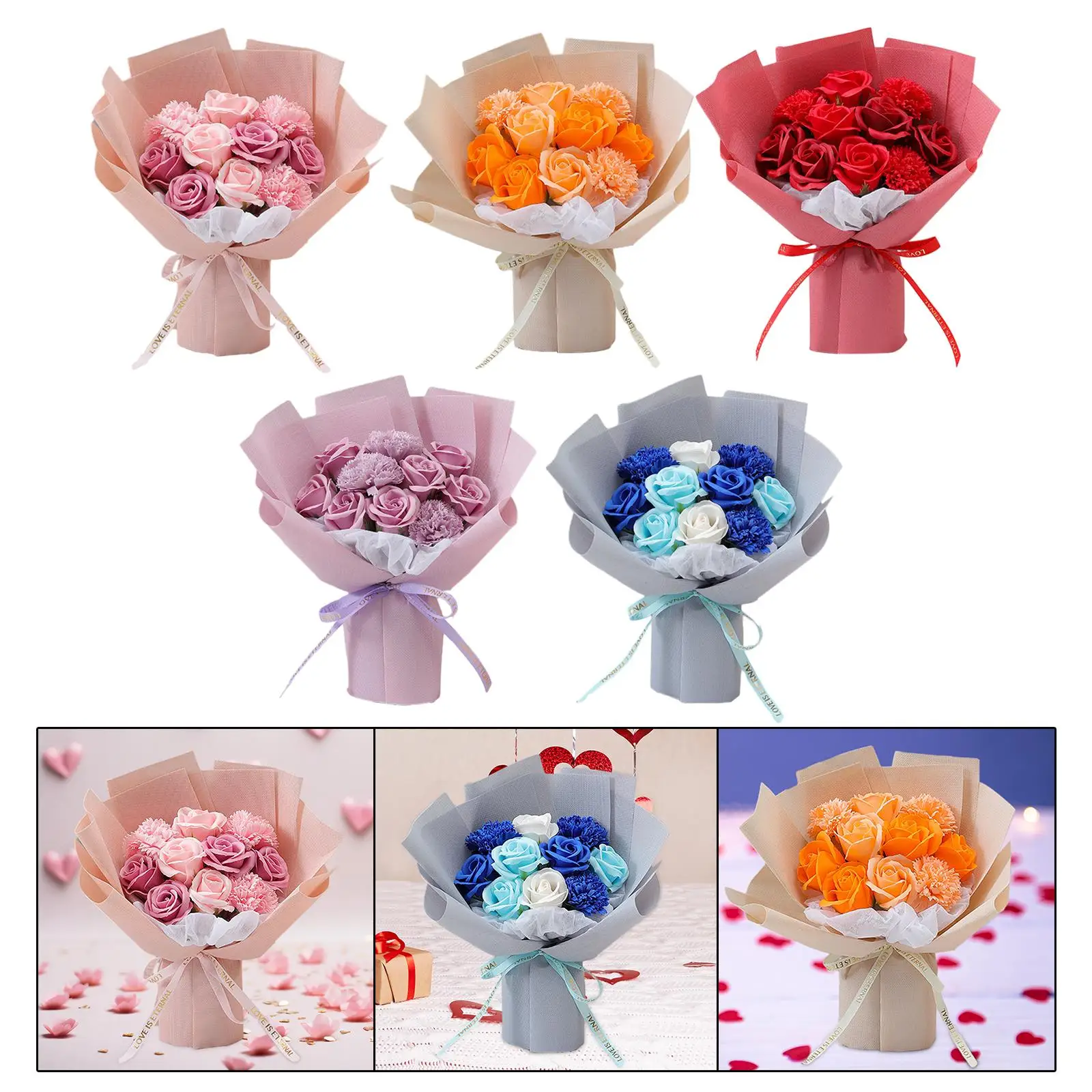 

Букеты из цветов розы Мыльный цветок для помолвки Выпускные поздравления