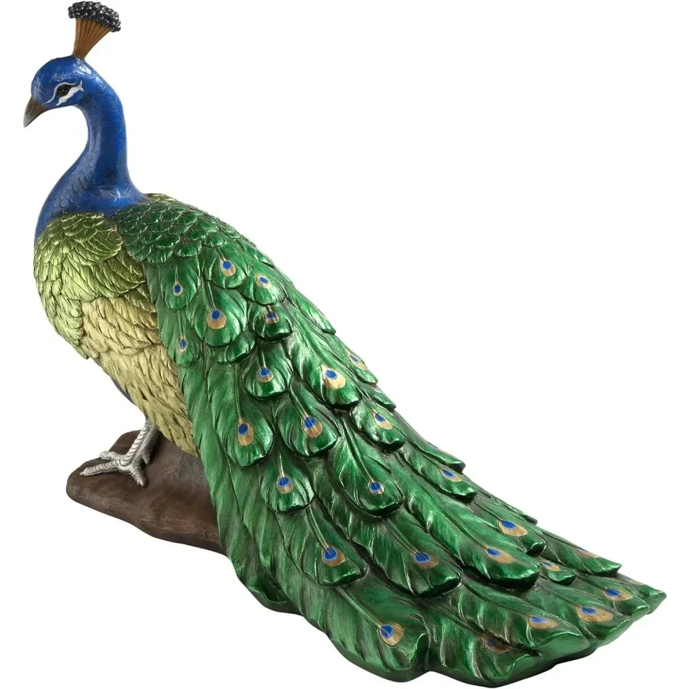 Regal Peacock Garden Bird Statue, Large, 34 Inch, Full Color