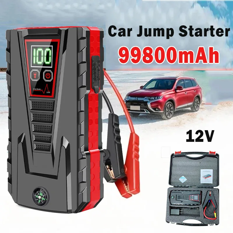 

99800mAh Portable Car Jump Start Peak 5000A Power Bank charge 12V Auto start Equipment Oil Diesel Car Emergency Battery