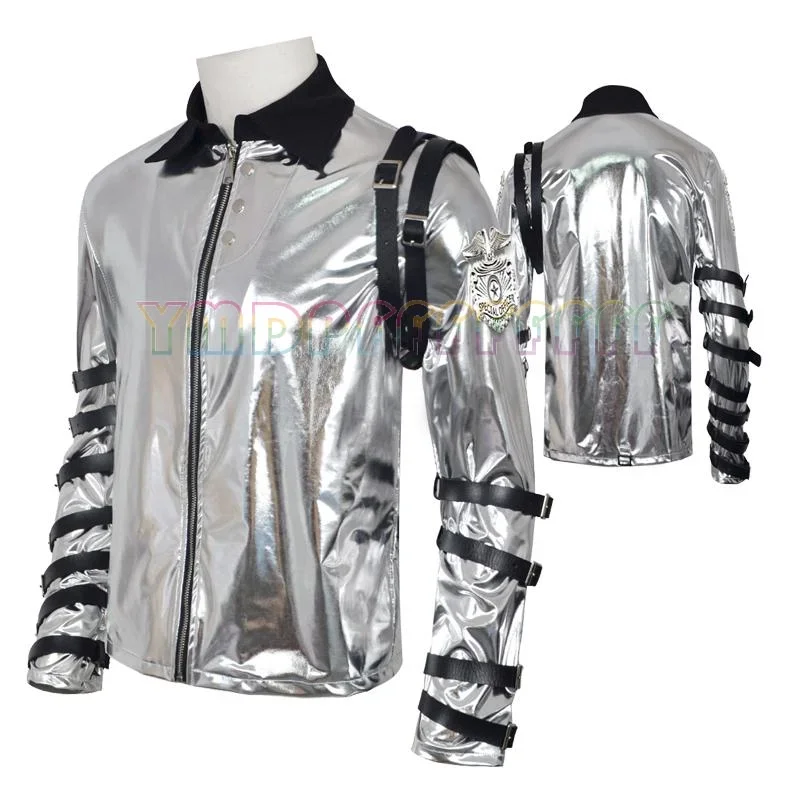 Costume de cosplay Michael Jackson, représentant de Black Unity, pour spectacle sur scène, Halloween, en cuir.