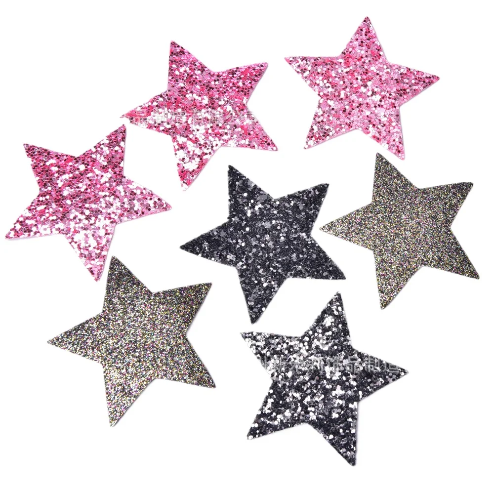 Engood 50pcs Flatback Embellishment Hot Melt Adhesive Star Rhinestone Clothing Shoes Hat Bag Glitter Apparel Sewing Decor Supply