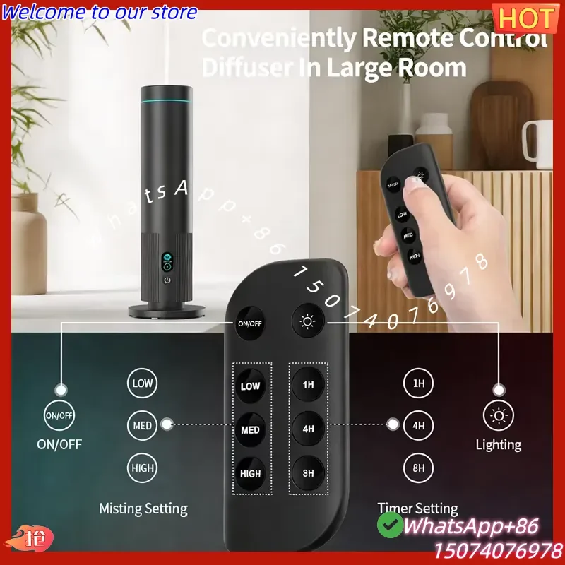 2026New 120ml Aromatherapy Scent Diffuser Aluminum Body 9000mAh Battery Life Dual Control 7 Color Ambient Light Waterless