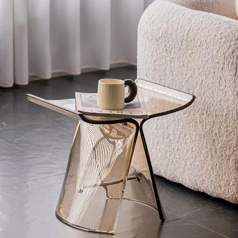Nordic Simple Acrylic Butterfly Stool Cloak Room Transparent Shoe Changing Stool Living Room Furniture Designer's Side Table