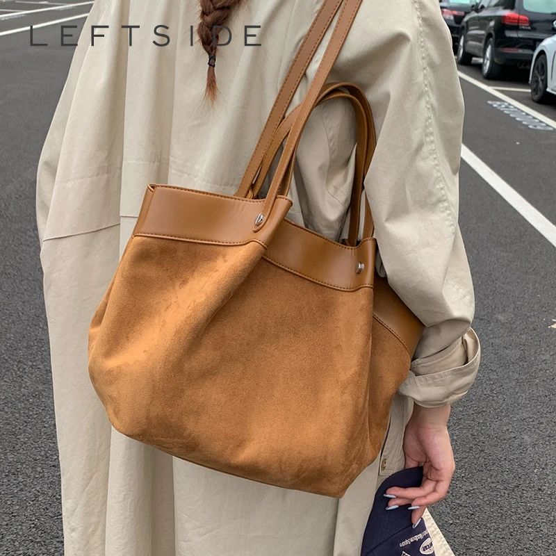 

Левая сторона, роскошная брендовая простая сумка-хобо из искусственной кожи большой емкости, женская сумка на плечо, зима 2021, новые женские сумки в стиле ретро