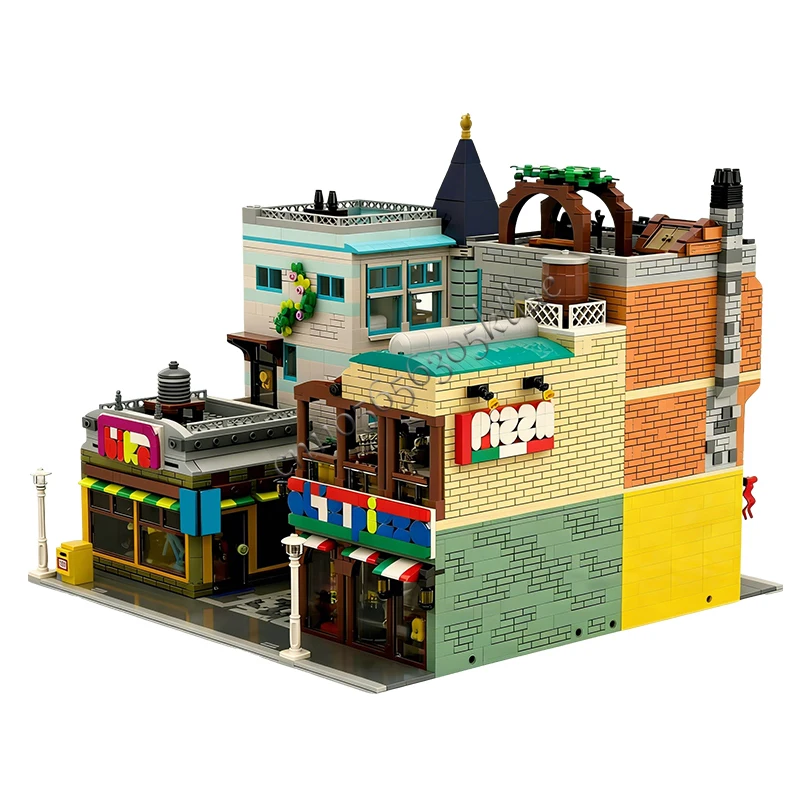 4659 PCS House Street The Quadrant Shopping District MOC Customize Modular Building Block Design Brick DIY Assembly Toy Gift
