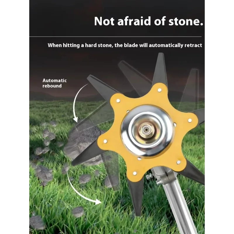 New Lawn Mower Blade 6-Leaf Cutter Head, Manganese Steel Weed Trimmer Replacement Rotating Cutting Disc