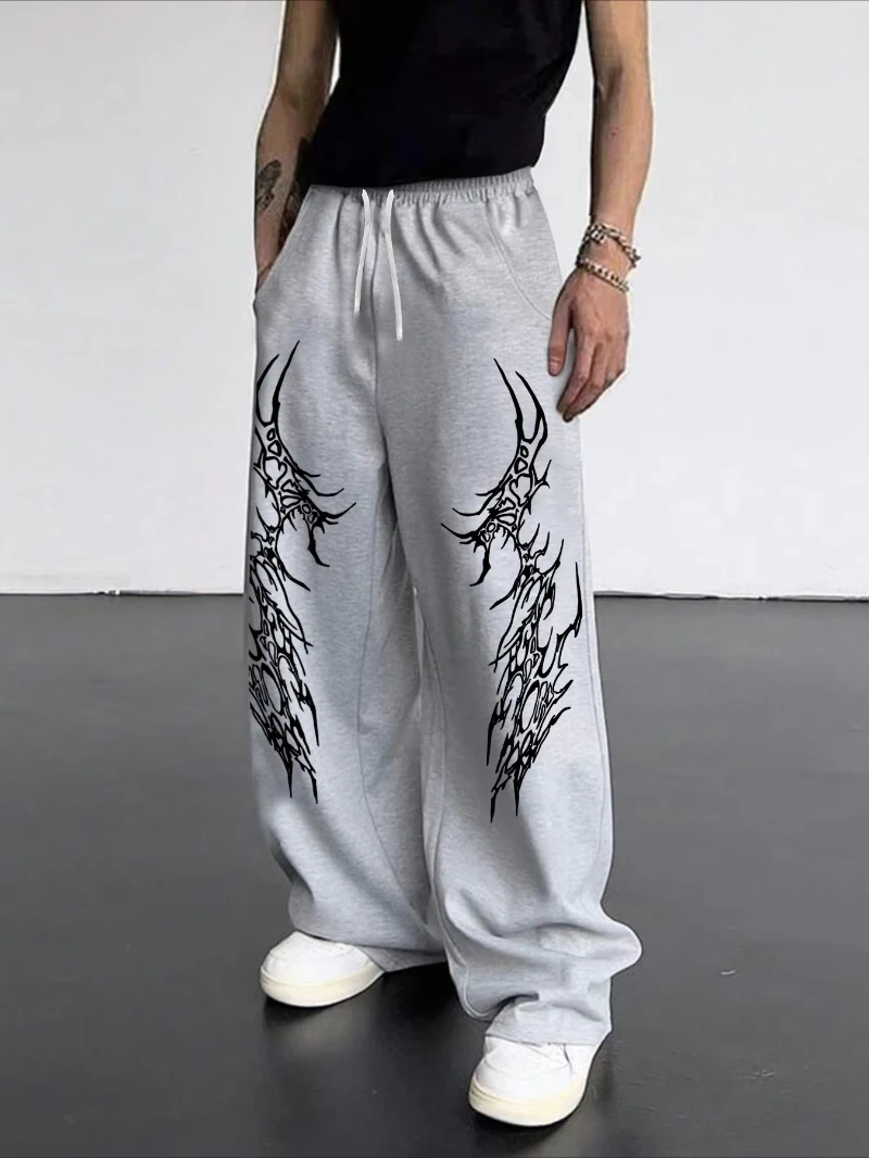 2026 Mode Neue Dunkle Retro Gestreifte Gothic Loose Straight Leg Hose Geeignet für Outdoor Street Hip-Hop Harajuku Freizeithose