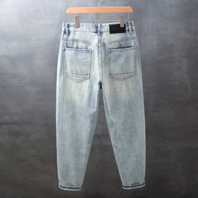 

Мужские джинсы модные, универсальные, с дырочками, небольшой прямой крой, свободный крой, корейские повседневные брюки.