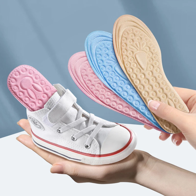 어린이 메모리 폼 Insoles 스포츠 지원 실행 삽입 탈취제 통기성 쿠션 피트 소년 소녀 스 니 커 즈 솔 패드 