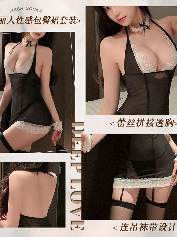 Exotic V Neck Mini Dress Mesh Lace Sheer Body Beautiful Sexy Sexy Pure Desire Dress Elegant Transparent Fashion Women SFH7