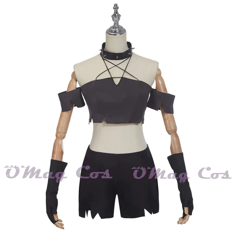 Helluva cos chefe cosplay traje para loona loony toony feminino pescoço colete shorts terno uniforme preto terno roupas de festa de halloween