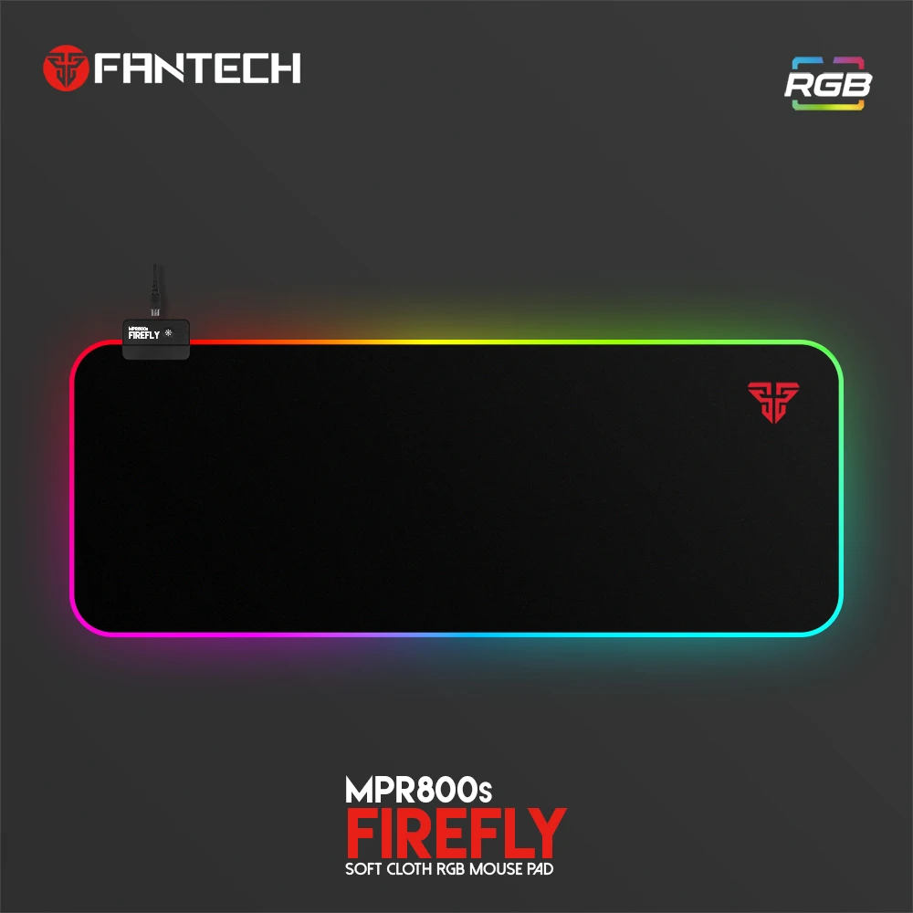 FANTECH FIREFLY MPR800s Gaming Mousepad LED Backlit Carpet Big Size Mice Mat 800 x 300mm Water Repellent RGB Computer Desk Mat