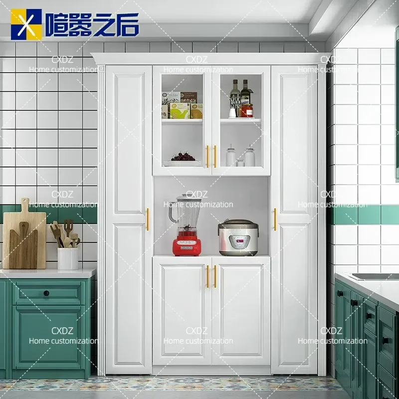 Modern Minimalist Kitchen Pull Out Side Cabinet Multi Functional Storage Rack Large Capacity Organizer for Dining Room 8G 902